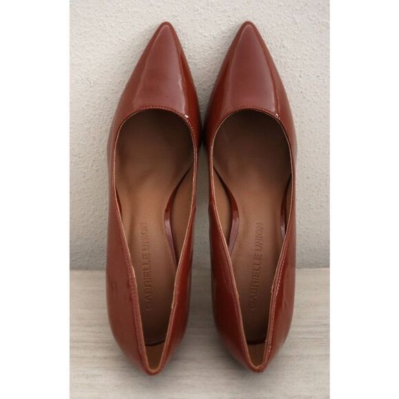 Gabrielle Union 684-5382 Women’s Sz 9 Cognac Brown Lilian Set In Heel Pumps - Picture 2 of 16